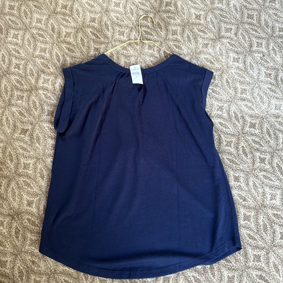 Loft Cotton Poly Sleeveless Ruffle  Shell - Picture 4 of 4